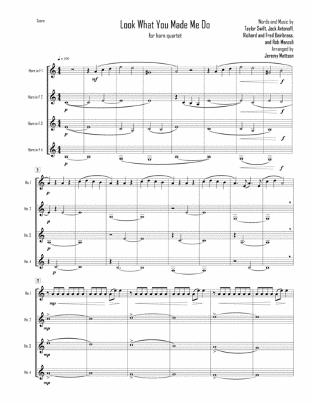 Look What You Made Me Do For Horn Quartet Page 2