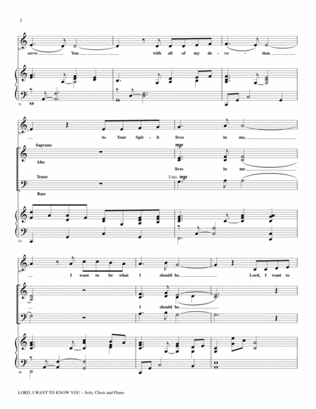 Lord I Want To Know You For Solo And Satb Choir With Piano Page 2