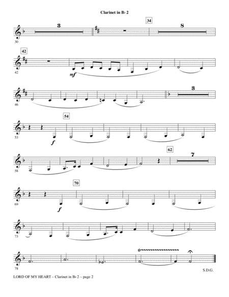 Lord Of My Heart Bb Clarinet 2 Page 2
