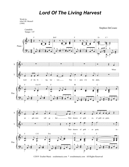 Lord Of The Living Harvest For 2 Part Choir Soprano Tenor Page 2