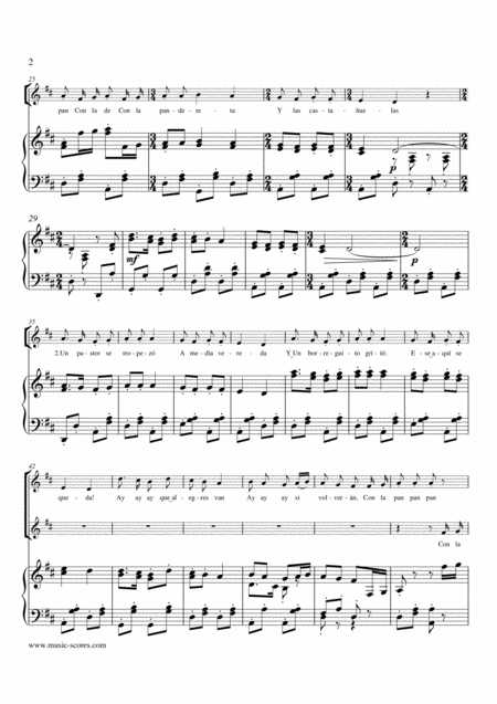 Los Pastores A Belen 2 Voices And Piano D Major Page 2