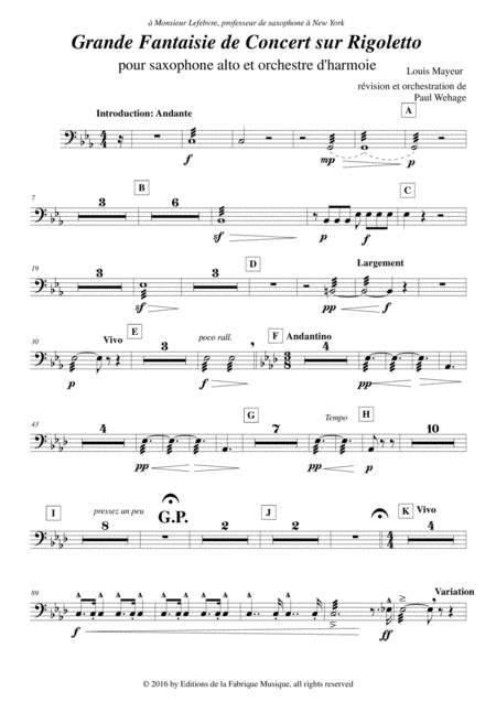 Louis Mayeur Grande Fantaisie De Concert Sur Rigoletto De Verdi For Alto Saxophone And Concert Band Timpani Part Page 2