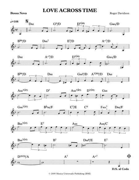 Love Across Time Bossa Nova By Roger Davidson Page 2