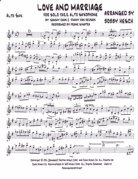 Love And Marriage For Solo Jazz Alto Saxophone Page 2