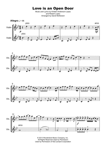 Love Is An Open Door Duet For Two Violins Page 2