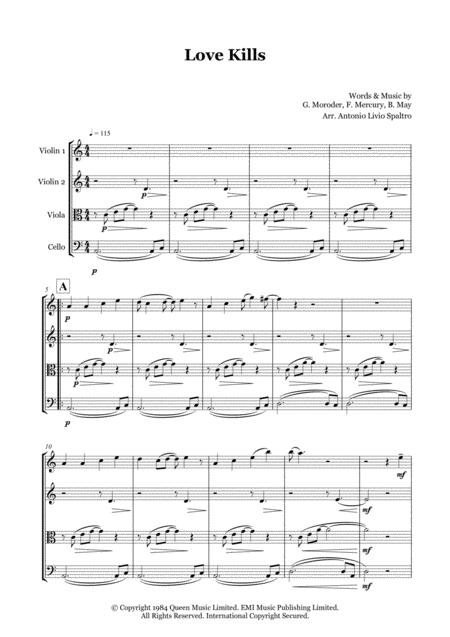 Love Kills Queen For String Quartet Page 2