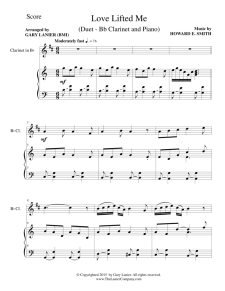 Love Lifted Me Duet Bb Clarinet And Piano Score And Parts Page 2