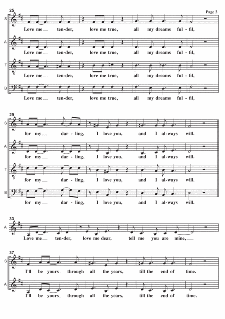 Love Me Tender A Cappella Page 2