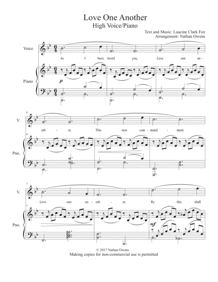 Love One Another High Voice Piano Page 2