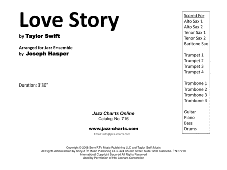 Love Story Taylor Swift For Jazz Ensemble Page 2