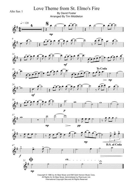 Love Theme From St Elmo Fire Saxophone Quartet Page 2