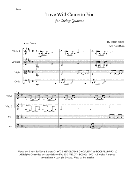 Love Will Come To You String Quartet Page 2
