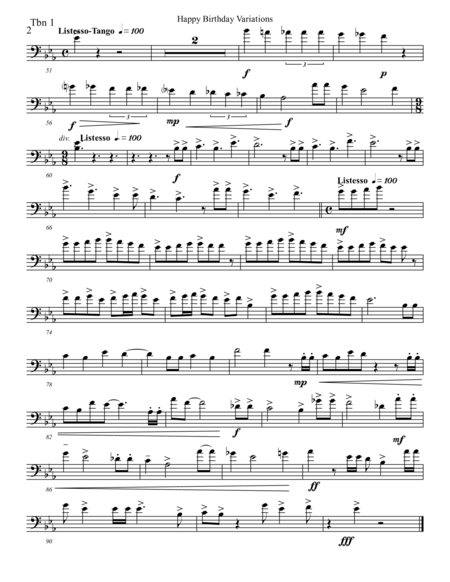 Low Brass Birthday Variations Tune Of Happy Birthdaty Parts Page 2