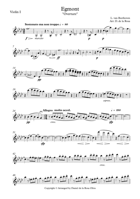 Ludwig Van Beethoven Egmont Overture For String Quartet Parts Page 2