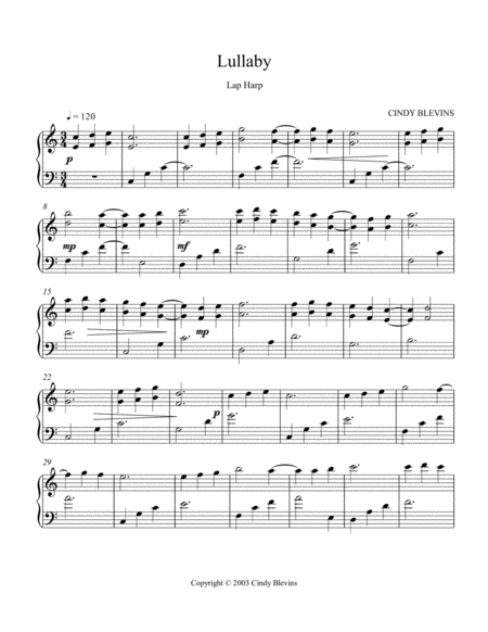 Lullaby An Original Solo For Lap Harp From My Book Gentility Lap Harp Version Page 2