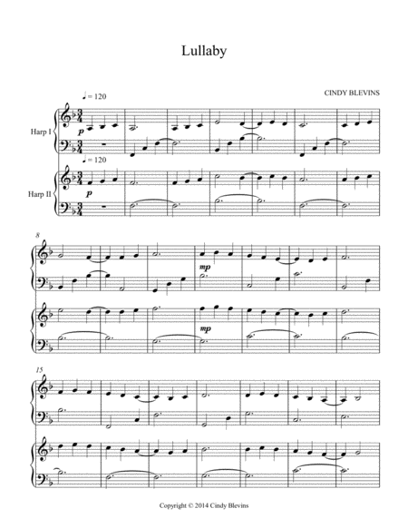Lullaby Arranged For Harp Duet Page 2