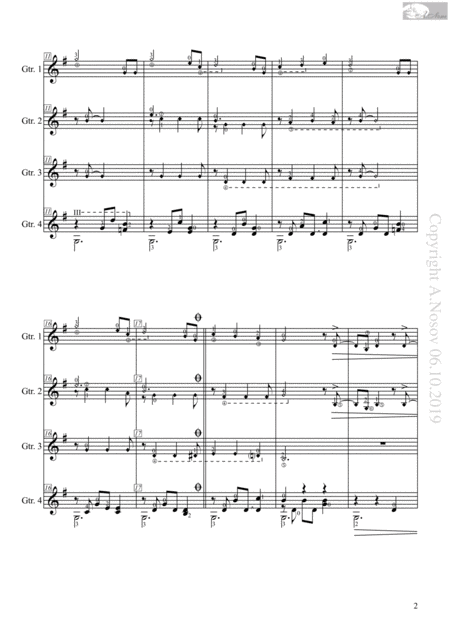 Lullaby Op 49 No 4 Sheet Music For 4 Guitars Page 2