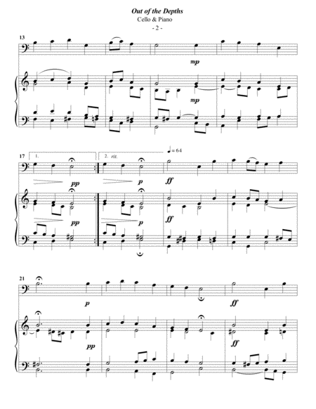 Luther Out Of The Depths For Cello Piano Page 2