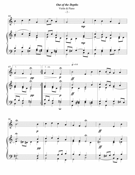 Luther Out Of The Depths For Violin Piano Page 2