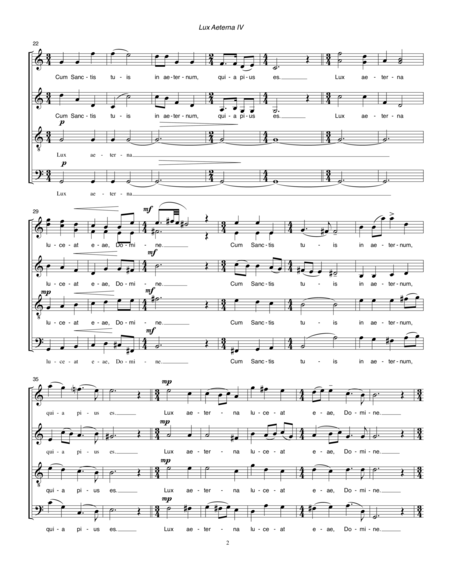 Lux Aeterna Iv 2000 2010 For Satb A Cappella Chorus Page 2