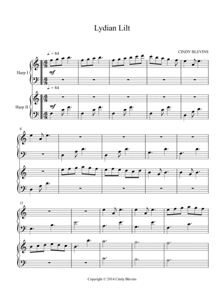 Lydian Lilt An Original Lap Harp Duet Page 2