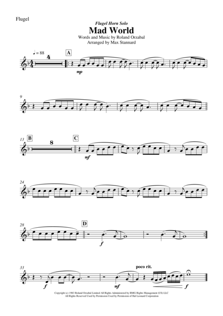 Mad World Flugel Solo Page 2