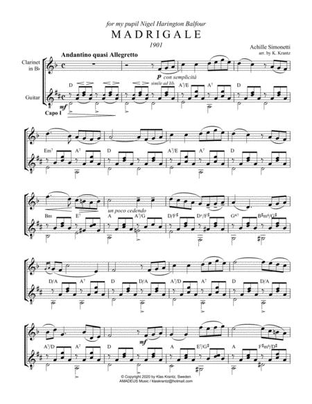 Madrigale For Clarinet In Bb And Guitar Page 2