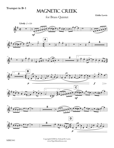 Magnetic Creek For Brass Quintet By Eddie Lewis Page 2
