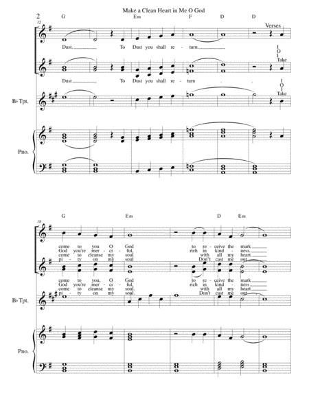Make A Clean Heart In Me O God Trumpet Trio And Piano Page 2