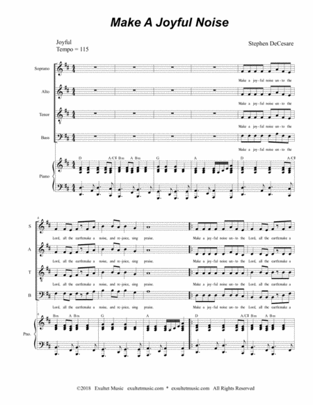 Make A Joyful Noise Psalm 98 Satb Page 2