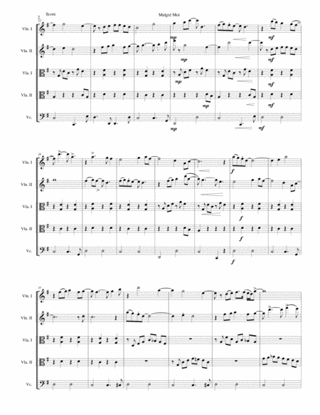 Malgr Moi For String Quintet 2 Violins 2 Violas Cello Page 2