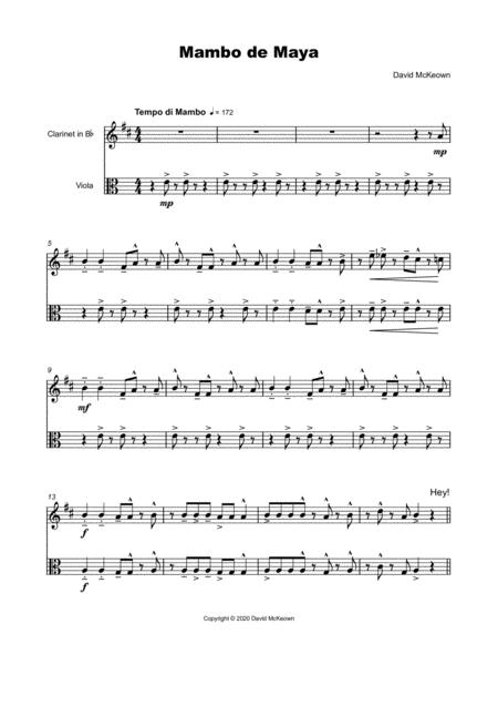 Mambo De Maya For Clarinet And Viola Duet Page 2