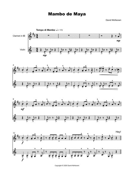 Mambo De Maya For Clarinet And Violin Duet Page 2