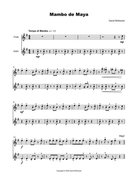 Mambo De Maya For Flute And Violin Duet Page 2