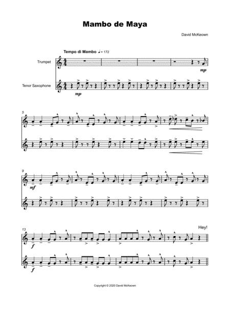 Mambo De Maya For Trumpet And Tenor Saxophone Duet Page 2