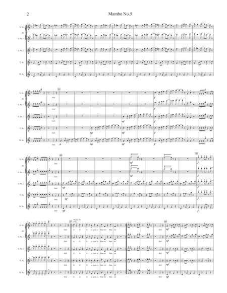 Mambo No 5 For Saxophone Quartet Page 2