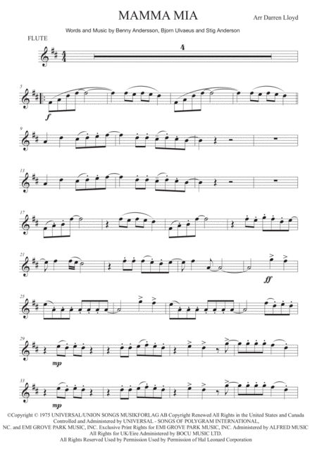 Mamma Mia Flute Piano Page 2