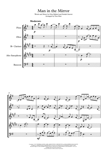 Man In The Mirror Woodwind Quintet Page 2