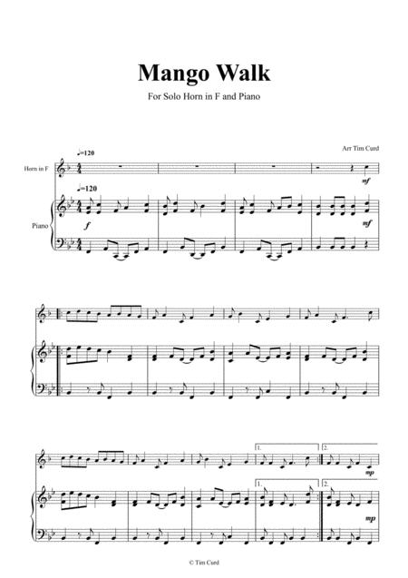 Mango Walk For Solo Horn In F And Piano Page 2