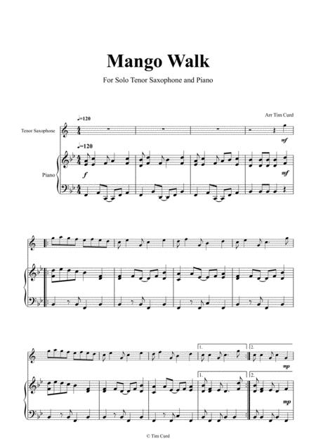 Mango Walk For Solo Tenor Saxophone And Piano Page 2