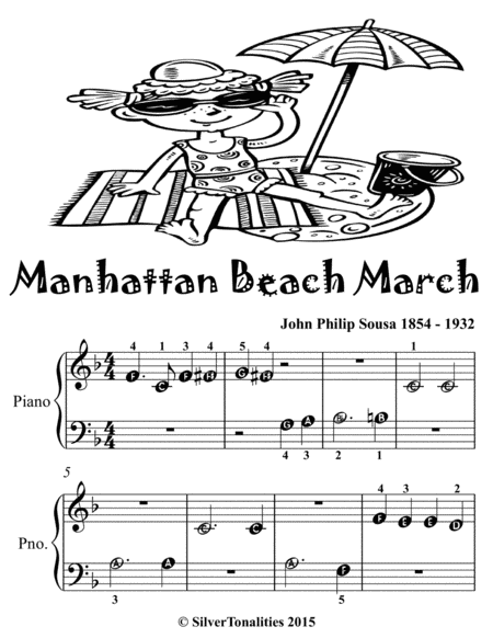 Manhattan Beach March Beginner Piano Sheet Music Tadpole Edition Page 2