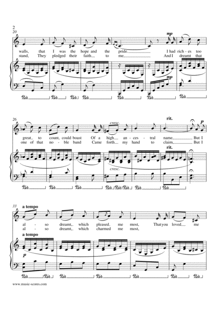 Marble Halls From The Bohemian Girl Voice And Piano C Major Page 2