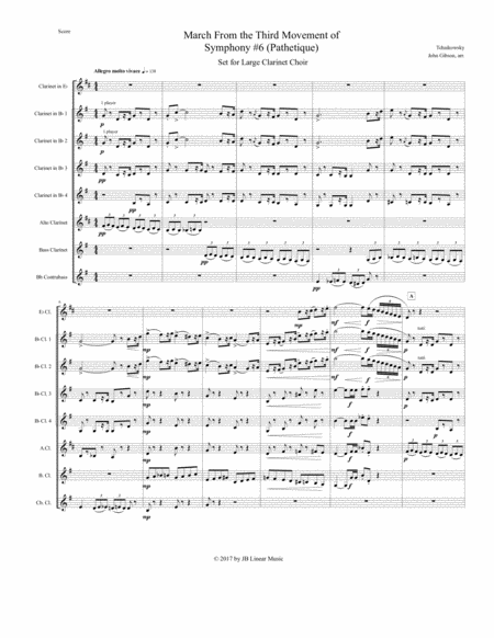 March From Symphony 6 Pathetique For Clarinet Choir Page 2