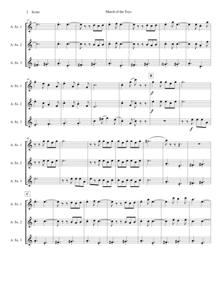 March Of The Toys By Victor Herbert Set For Saxophone Trio Page 2