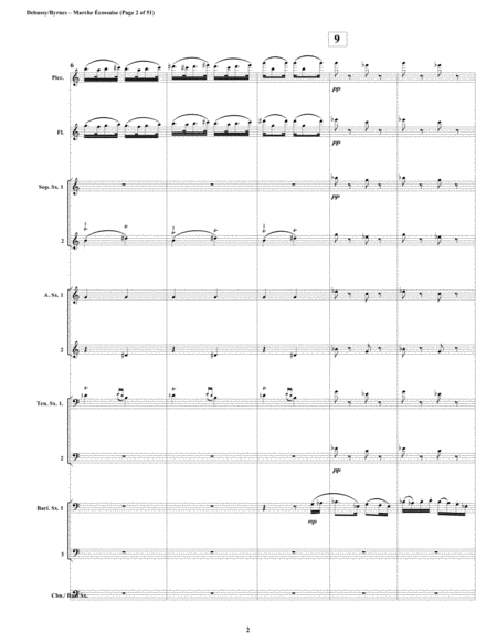 Marche Cossaise By Claude Debussy Saxophone Octet Flute Piccolo Contrabassoon Page 2