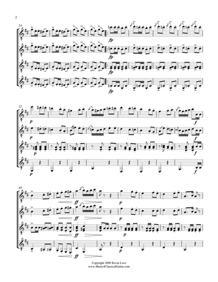 Marche Militaire Guitar Quartet Score And Parts Page 2