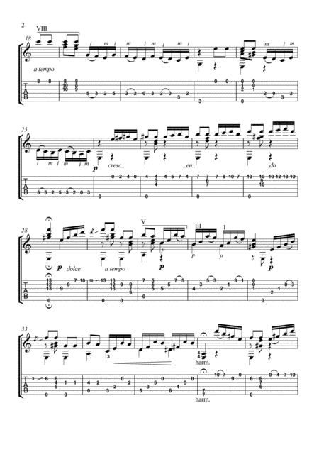 Maria By Tarrega Guitar Solo Page 2