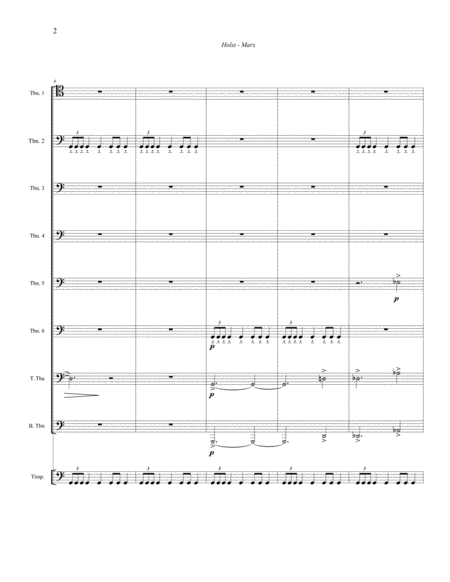 Mars The Bringer Of War From The Planets For Low Brass Octet Opt Timpani Page 2