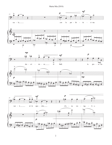 Marta Mia 2018 For Baritone And Piano Page 2