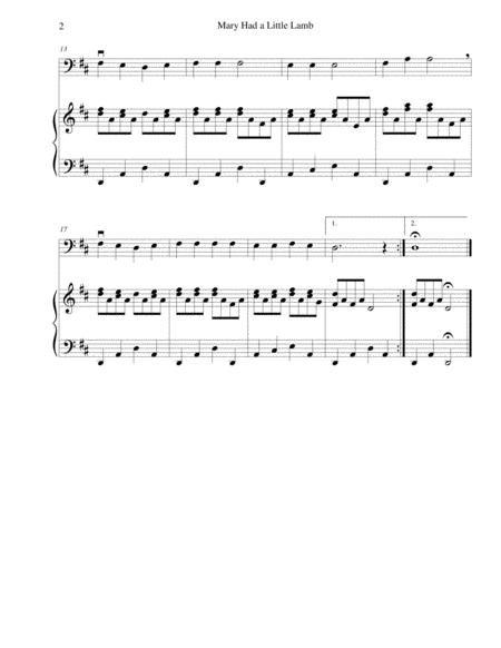 Mary Had A Little Lamb For Beginning String Bass With Optional Piano Accompaniment Page 2